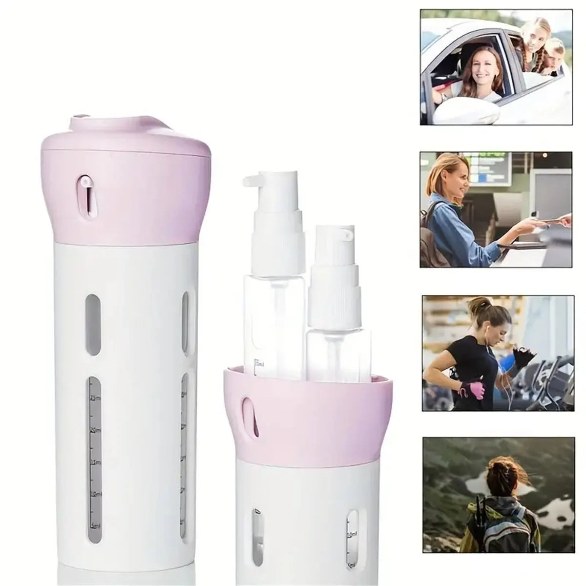4 In 1 Portable Travel Liquid Dispenser Bottle