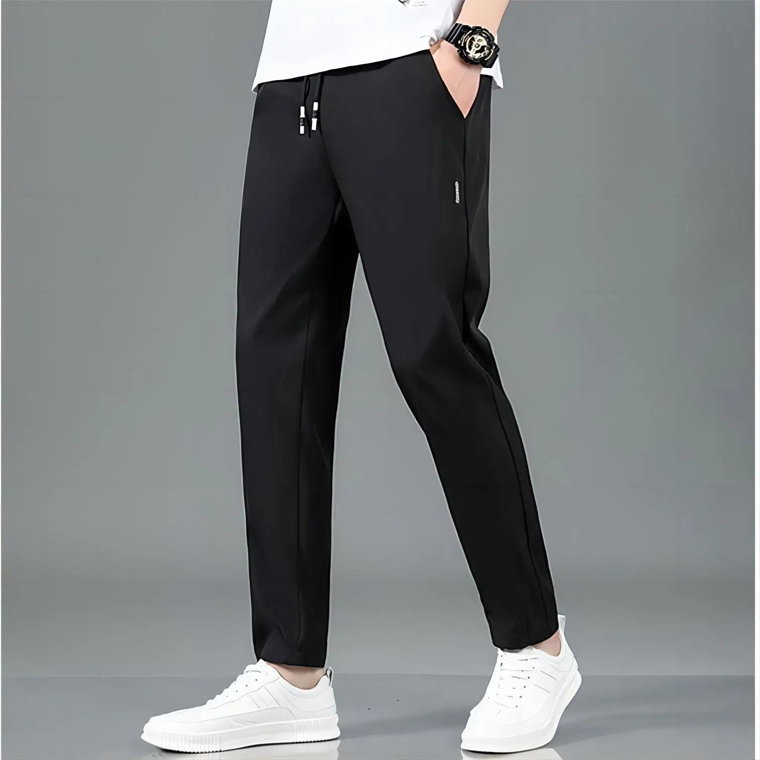 Elite Mens Summer Sport Pants made with lightweight, breathable fabric and a relaxed fit for comfort and mobility during warm-weather workouts