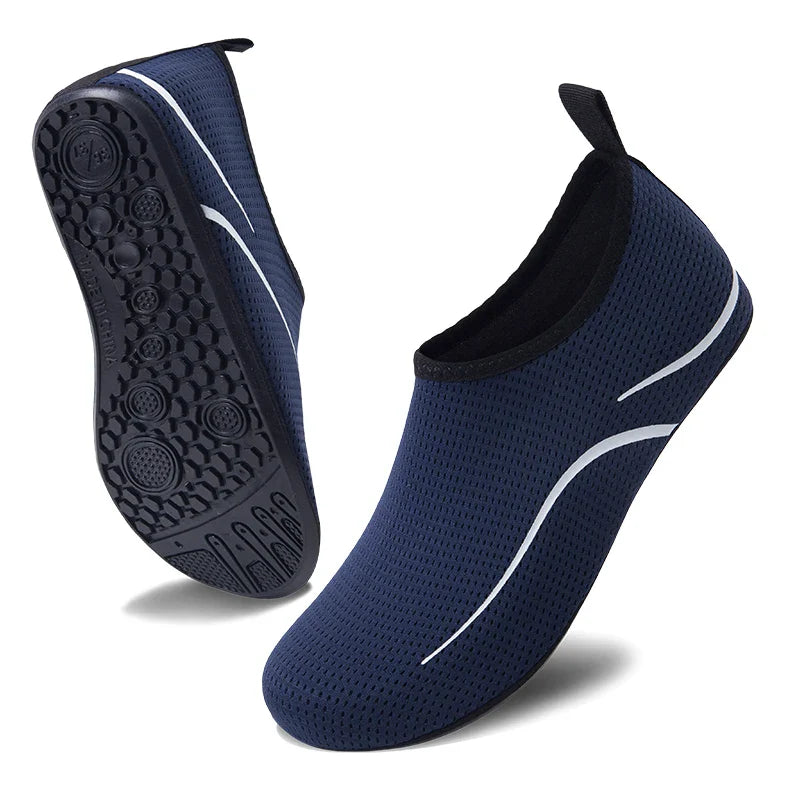 Elite Quick-Dry Aqua Shoes with breathable mesh, flexible soles, and fast-draining design—perfect for water sports, beach walks, and wet terrain.