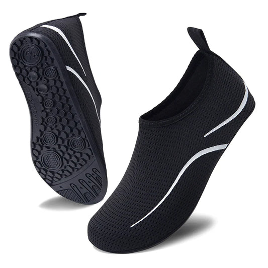 Elite Quick-Dry Aqua Shoes with breathable mesh, flexible soles, and fast-draining design—perfect for water sports, beach walks, and wet terrain.