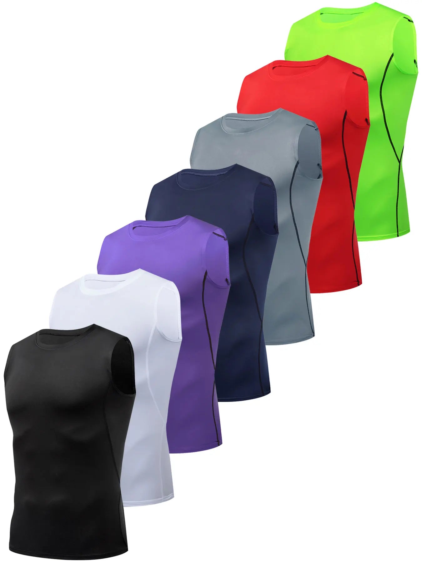 Elite Men Compression Tank with a snug, muscle-supporting fit, moisture-wicking fabric, and sleeveless design ideal for intense training and gym workouts.