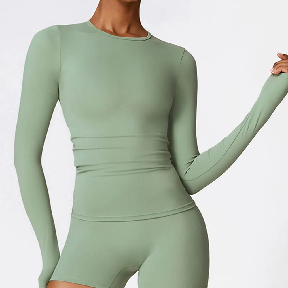 Elite FlexiFit Women’s Long Sleeve Yoga Top for Running, Gym & Fitness Workouts