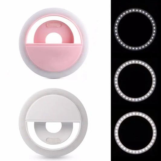 LED Selfie Ring Light with USB Phone Charger, ideal for  iPhone, Samsung, Xiaomi & more