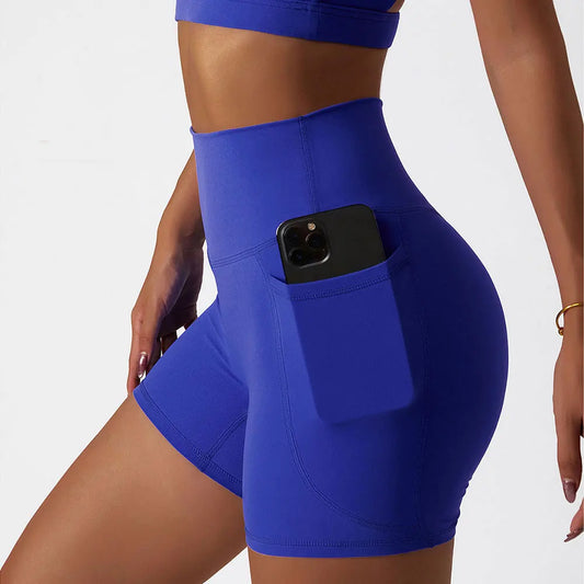 Elite High-Waist Yoga Shorts featuring a smooth, stretch-fit fabric with a supportive high-rise waistband, designed for flexibility, comfort, and movement