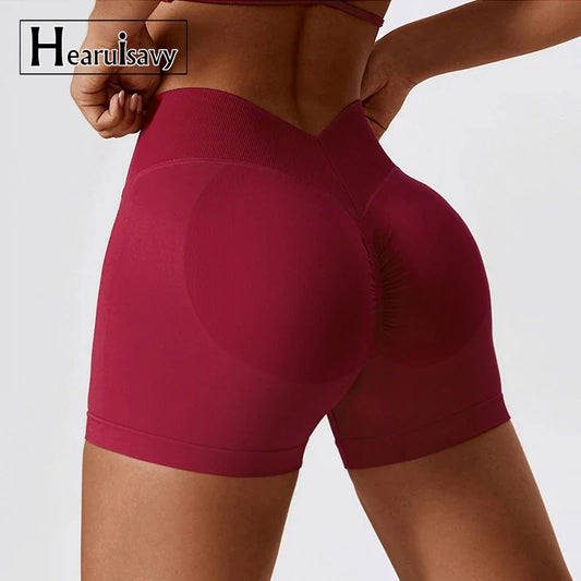 Elite V-Back Scrunch Leggings with a contour-enhancing fit, high waistband, and ruched back design for flattering shape and comfort during workouts or casual wear