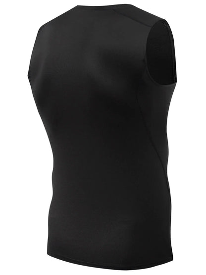 Elite Men Compression Tank with a snug, muscle-supporting fit, moisture-wicking fabric, and sleeveless design ideal for intense training and gym workouts.