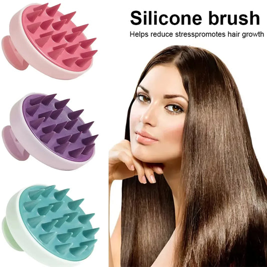 Silicone Shampoo Brush Head Scalp Massage Comb Hair