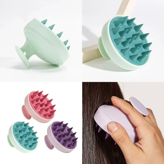 Silicone Shampoo Brush Head Scalp Massage Comb Hair