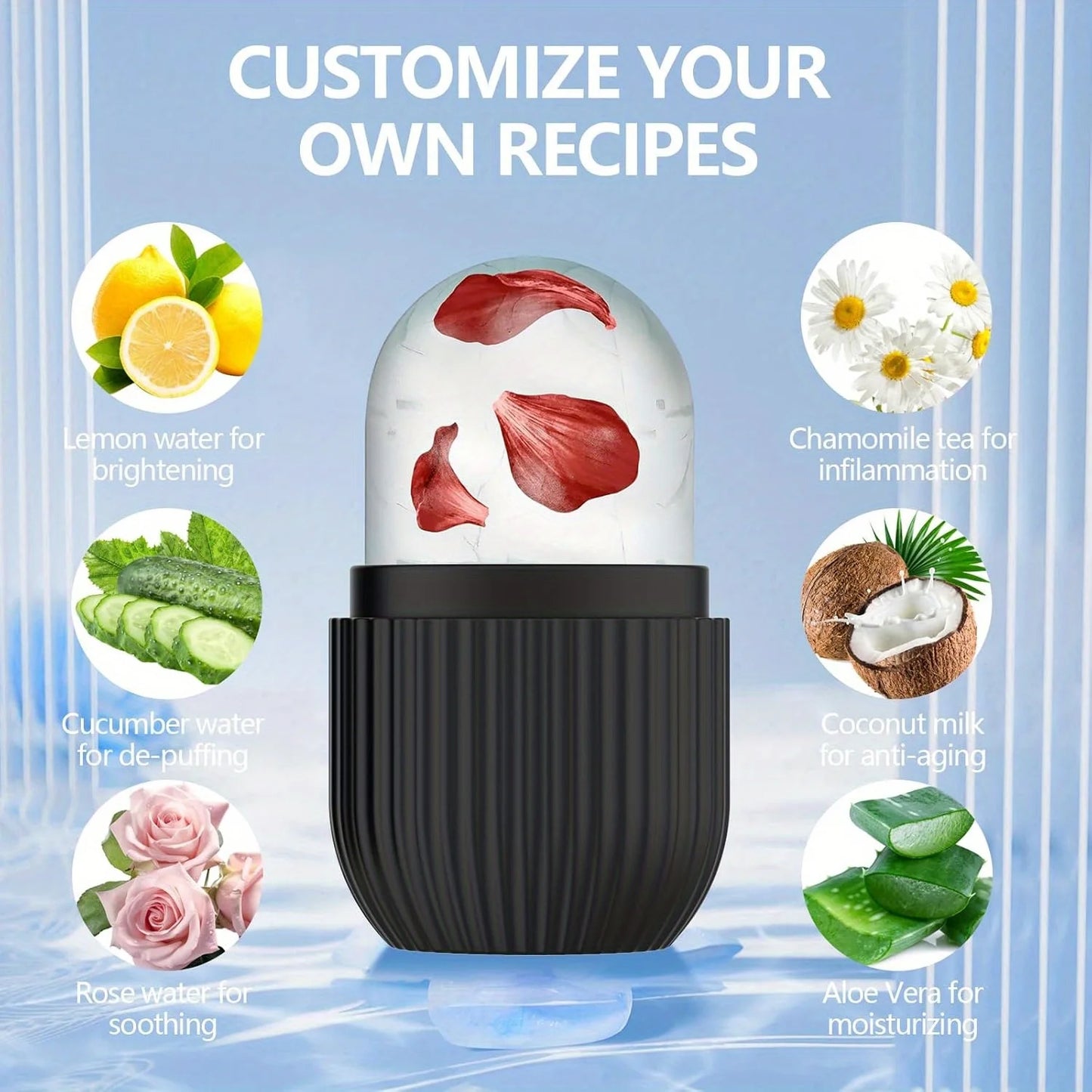 Facial Ice Ball Roller with Silicone Tray