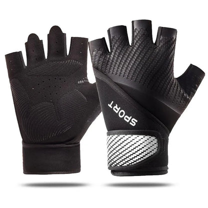 Elite Grip Workout Gloves with padded palms, adjustable wrist straps, and breathable material for enhanced grip and comfort during workouts.
