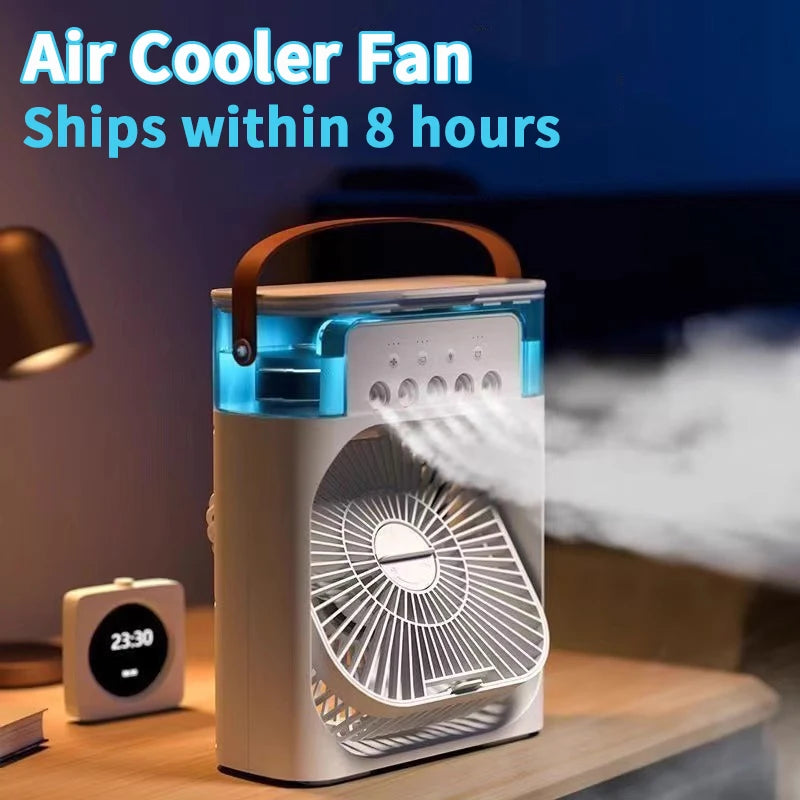 3-in-1 Mini Air Cooler | Fan, Humidifier & LED Night Light