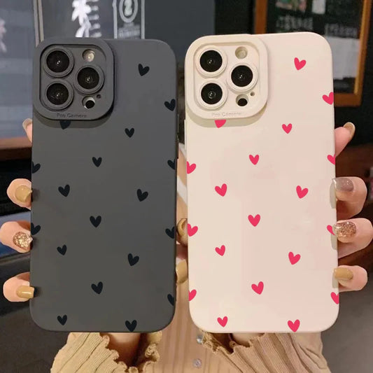 Stylish Heart Soft Silicone iPhone Case | for iPhone 16, 15, 14, 13, 12