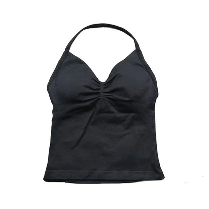 Elite Strappy Yoga Bra Top with crisscross back design, supportive fit, and breathable fabric—perfect for yoga, pilates, or low-impact workouts