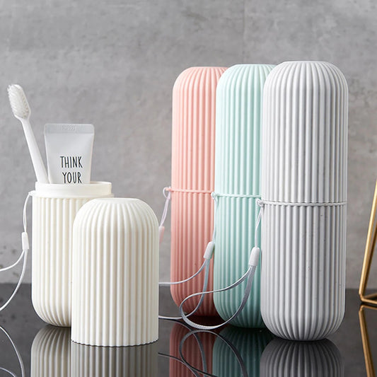 Portable Travel Toothbrush Box & Mouthwash Cup