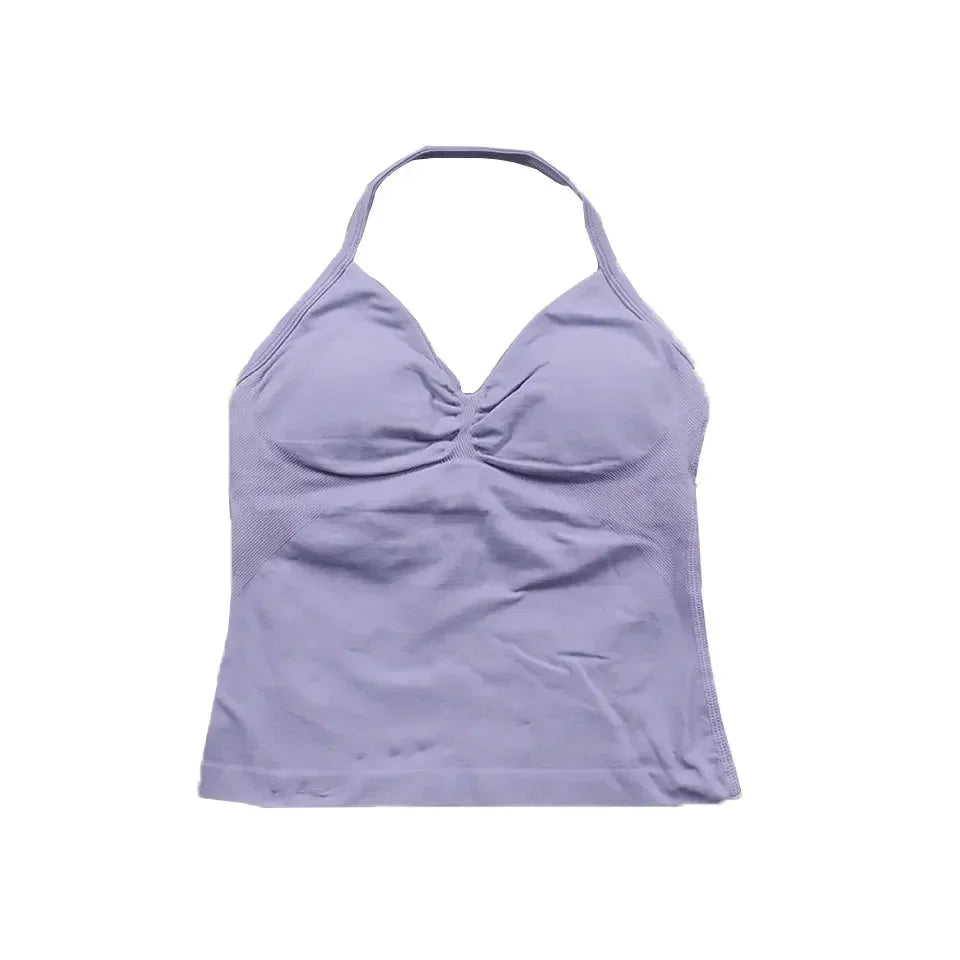 Elite Strappy Yoga Bra Top with crisscross back design, supportive fit, and breathable fabric—perfect for yoga, pilates, or low-impact workouts