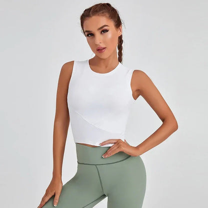 Elite Summer Fit Sports Top with breathable, moisture-wicking fabric and a flattering athletic cut—designed for cool comfort during warm-weather workouts.